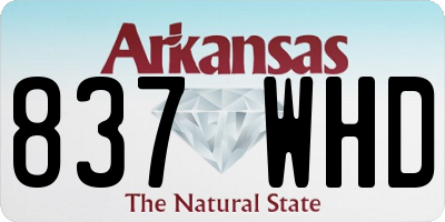 AR license plate 837WHD
