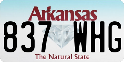 AR license plate 837WHG
