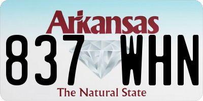 AR license plate 837WHN