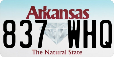 AR license plate 837WHQ