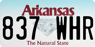 AR license plate 837WHR