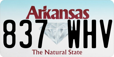 AR license plate 837WHV