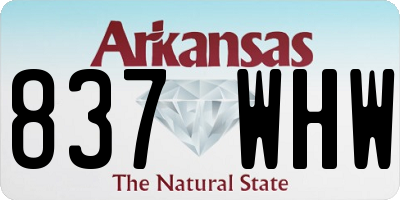 AR license plate 837WHW