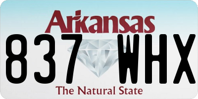 AR license plate 837WHX