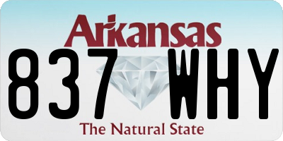 AR license plate 837WHY