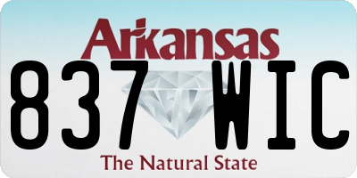 AR license plate 837WIC