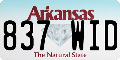AR license plate 837WID