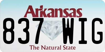 AR license plate 837WIG