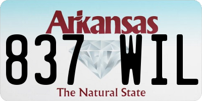 AR license plate 837WIL