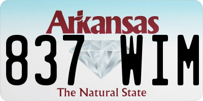 AR license plate 837WIM