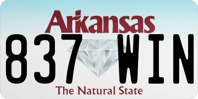 AR license plate 837WIN