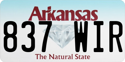 AR license plate 837WIR