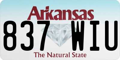 AR license plate 837WIU