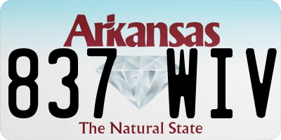 AR license plate 837WIV