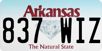 AR license plate 837WIZ