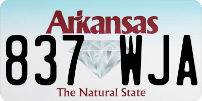 AR license plate 837WJA