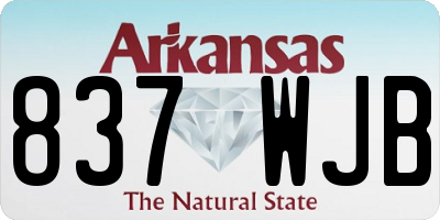 AR license plate 837WJB