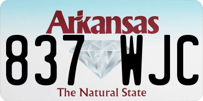 AR license plate 837WJC