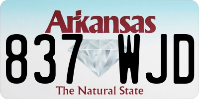 AR license plate 837WJD