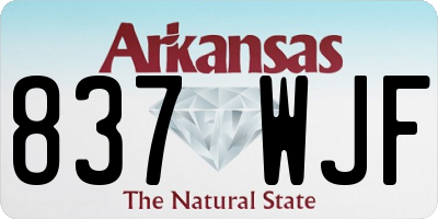 AR license plate 837WJF