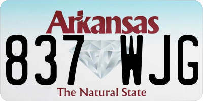 AR license plate 837WJG