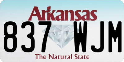 AR license plate 837WJM