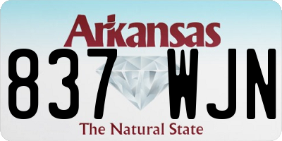 AR license plate 837WJN