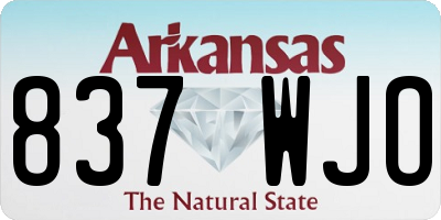 AR license plate 837WJO