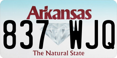 AR license plate 837WJQ