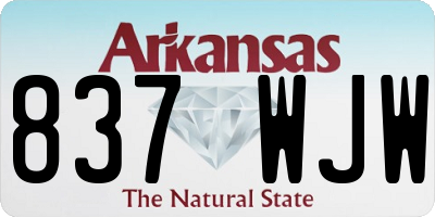 AR license plate 837WJW