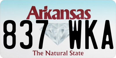 AR license plate 837WKA