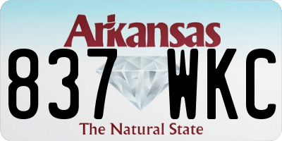 AR license plate 837WKC