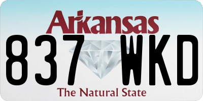 AR license plate 837WKD