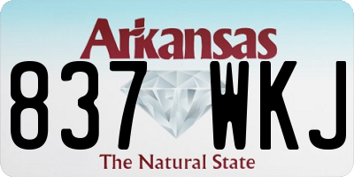 AR license plate 837WKJ