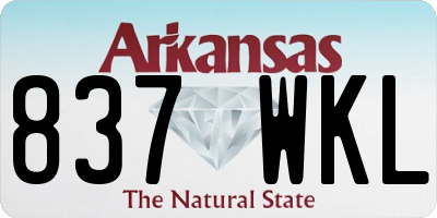AR license plate 837WKL