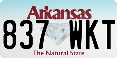 AR license plate 837WKT