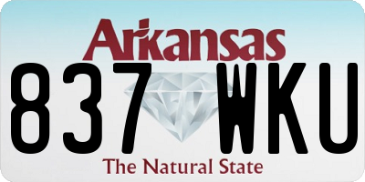 AR license plate 837WKU