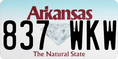 AR license plate 837WKW