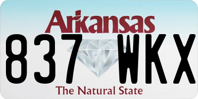 AR license plate 837WKX