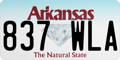 AR license plate 837WLA