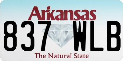 AR license plate 837WLB
