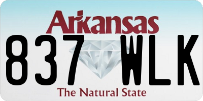 AR license plate 837WLK