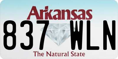 AR license plate 837WLN