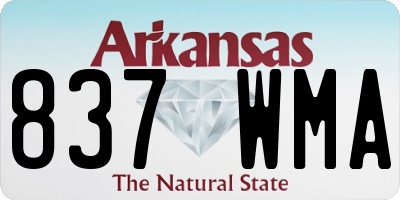 AR license plate 837WMA