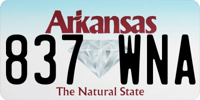 AR license plate 837WNA