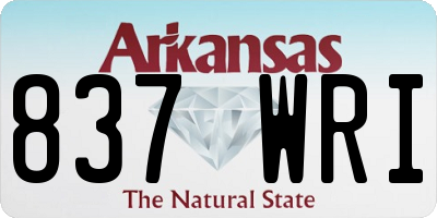 AR license plate 837WRI