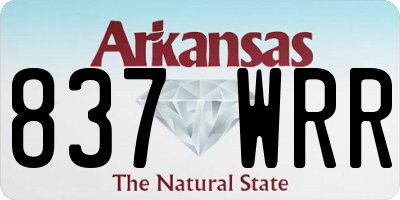 AR license plate 837WRR