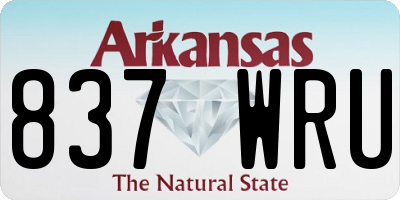 AR license plate 837WRU