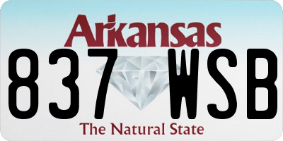 AR license plate 837WSB