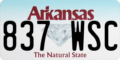 AR license plate 837WSC